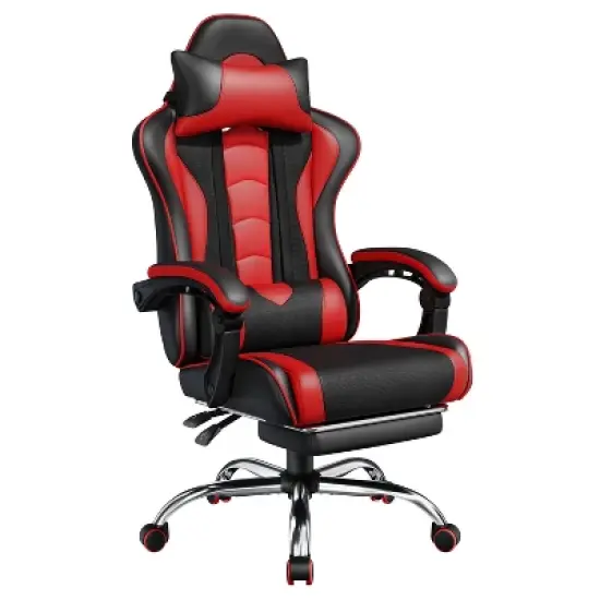 Yaheetech Adjustable Gaming Chair with Footrest and Lumbar Support image {9}