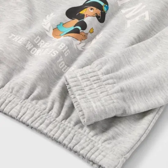 Girls' Disney Princess Jasmine Dreamy Fleece Pullover - Heather Gray image {2}