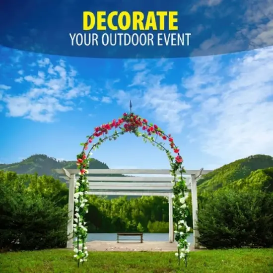 Machrus Ogrow Wedding Garden Arch, Decorative Flower Garden Arbor Lawn Patio Entrance for Climbing Plants - Metal Arbor Trellis image {3}