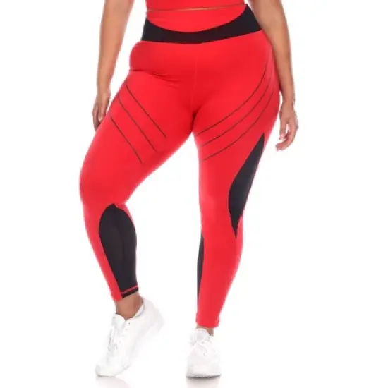 White Mark - Plus Size High-Waist Reflective Piping Fitness Leggings image {6}