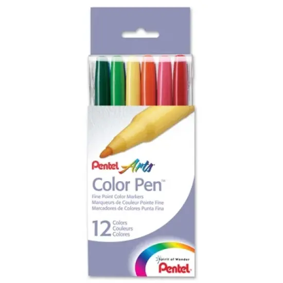 Pentel Arts Color Pen 12-Color Set image {1}
