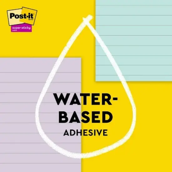 Post-it Recycled Super Sticky Notes 4"x6" Pastels: Large Unbound Multicolored Sticky Notes, 180 Sheets, 100% Recycled Paper image {5}