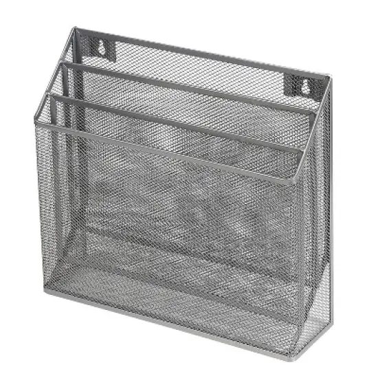 Mesh Hanging File Sorter with Keyholes Silver - Brightroom&trade;: Steel File Organizer & Holder, Hanging Storage Bin image {1}