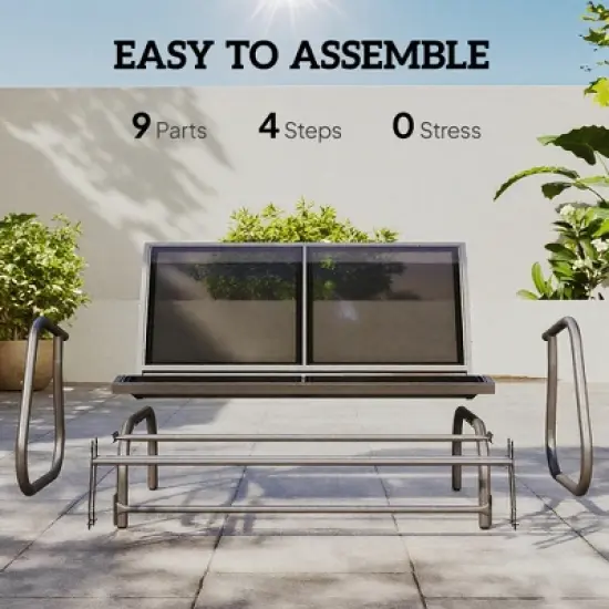 Dexmalle Patio Glider Bench,Ventilating Sling Fabric Surface image {3}