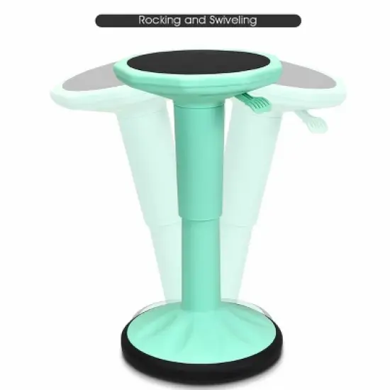 Costway Wobble Chair Height Adjustable Active Learning Stool Sitting Home Office Green Backless Silicone image {7}