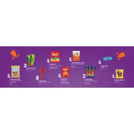 Snack Box Variety Pack (40 Count) Candy Gift Basket - College Student Care Package, Prime Food Arrangement Chips, Cookies, Bar's image {7}