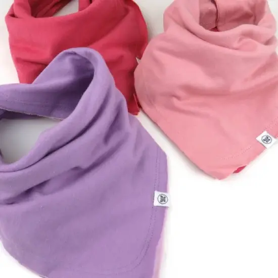 Honest Baby Organic Cotton 10pk Rainbow Gems Reversible Bandana Bib Burp Cloth - Pink image {2}