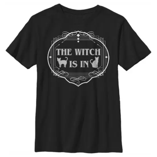 Boy's Lost Gods Halloween The Witch Is In Cats T-Shirt image {4}
