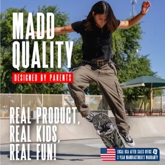 31" Skateboard for Beginner to Intermediate Skaters &ndash; Popsicle Deck, PU Wheels, ABEC-11 Bearings &ndash; Madd Gear - Holographic Viper image {5}