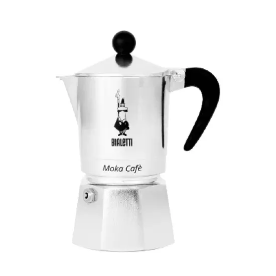 Bialetti 3 Cup Moka Stovetop Espresso Maker - Silver: Aluminum, Manual, Hand Wash, Glossy, Ground Coffee, Mesh Filter image {6}