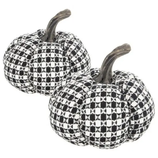 Fabric Plaid Pumpkin Decor, for Holiday Halloween Decoration image {13}