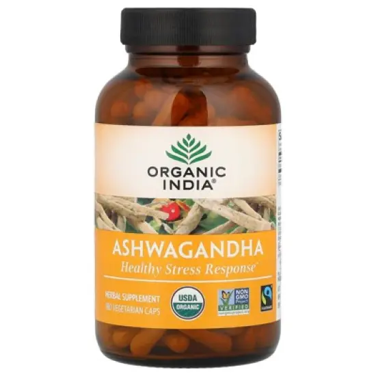 Organic India Ashwagandha, 180 Vegetarian Caps (400 mg per Capsule) image {4}