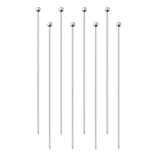 Unique Bargains Stainless Steel Drink Appetizer Bead Head Cocktail Picks 8.2" image {7}