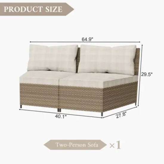 YARDSIGHT Outdoor Wicker Loveseat with All-Weather Cushions  Perfect for Patio & Garden image {2}