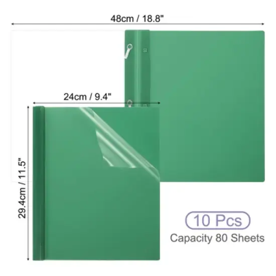 Unique Bargains Plastic Resume Presentation Binders Report Covers with Prong 10 Pcs 11.4" x 9.45" image {1}
