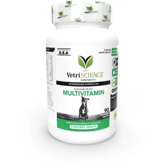 VetriScience Canine Plus Multivitamin for Senior Dogs, Mood, Skin, Coat, Liver Function, Duck Flavor, 90 Chewable Tablets image {3}