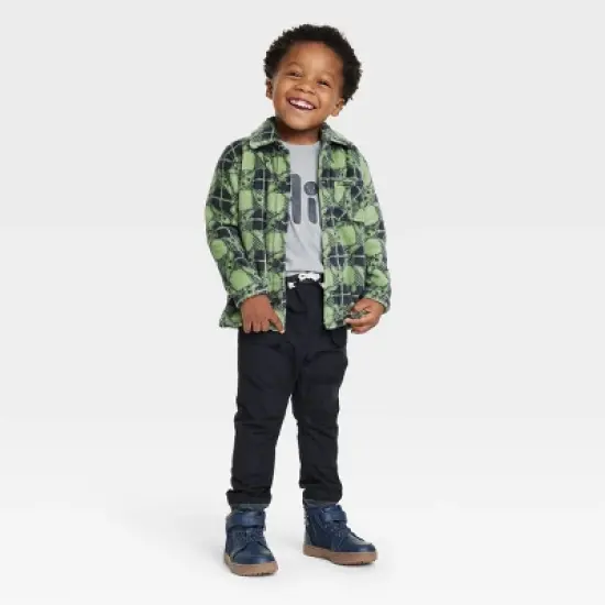 Toddler Boys' Star Wars Baby Yoda Printed Shacket - Green image {2}