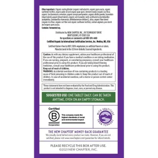 New Chapter Every Women's One Daily for Immune, Beauty + Energy Support Multivitamin Tablets - 30ct image {5}