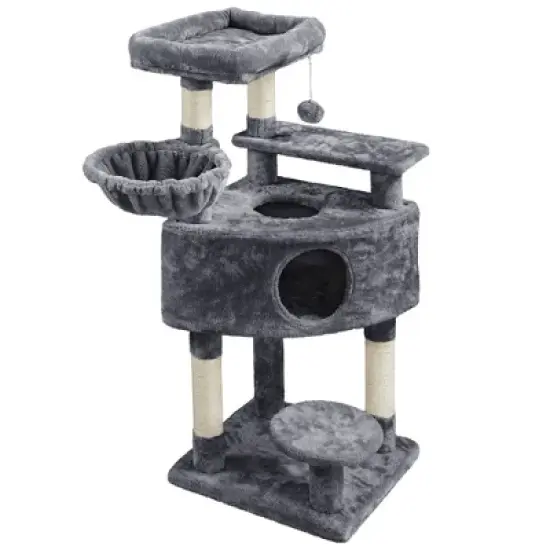 Yaheetech 46" 3-Level Plush Cat Activity Tower image {7}