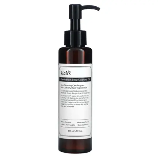 Dear, Klairs K-Beauty Skincare Gentle Black Deep Cleansing Oil, 5.07 fl oz (150 ml) image {3}