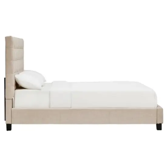 King Ascott Hill Button Tufted Bed Oatmeal - Inspire Q image {2}