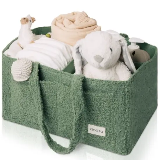 Diaper Caddy Organizer - Versatile Basket for Diapers, Wipes & Baby Essentials - Perfect Baby Shower Gift, Car Storage, & for Expecting Mothers image {9}