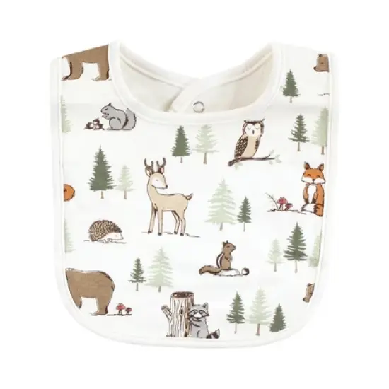 Hudson Baby Unisex Baby Cotton Bibs, Forest Animals, One Size image {4}