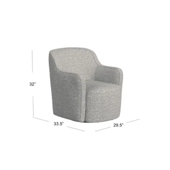 HomePop Upholstered Swivel Accent Chair White/Gray Boucle image {7}