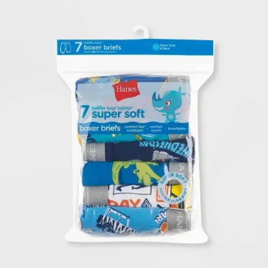 Hanes Toddler Boys' 7pk Day of the Week Printed Boxer Briefs image {1}