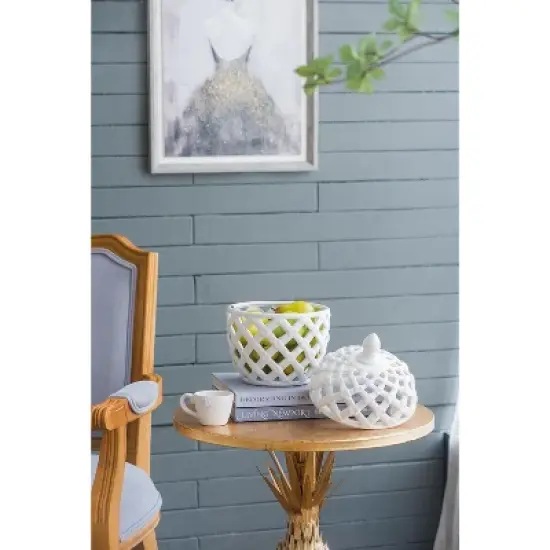 D8.5x11.5in Ballas Bird Lidded Jar image {9}