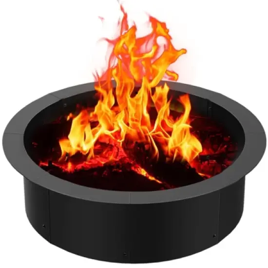 36 Inch Inner / 40 Inch Outer Fire Pit Ring, Heavy Duty Steel Metal Fire Ring Liner for Outdoor DIY Fire Pits image {6}