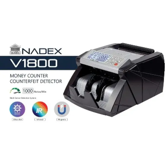 Nadex Coins&trade; V1800 Money Counter and Counterfeit Detector in Black image {5}