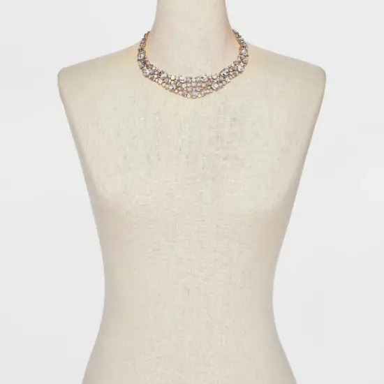 SUGARFIX by BaubleBar Crystal and Pearl Collar Necklace - Gold image {1}