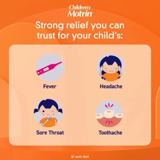 Children's Motrin Dye-Free Pain Reliever and Fever Reducer Ibuprofen (NSAID) ChewableTablets - Grape Flavor - 24ct image {2}