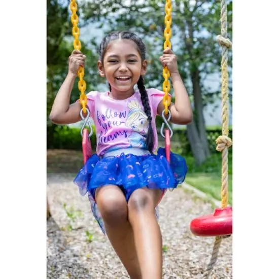 Disney Moana Princess Frozen Rapunzel Jasmine Belle Girls T-Shirt Tulle Skirt and Scrunchie 3 Piece Outfit Set Toddler image {1}