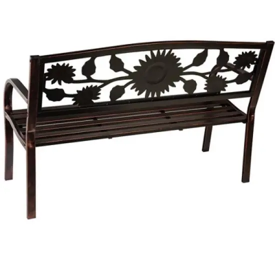 Plow & Hearth Sunflower Metal Garden Bench image {2}