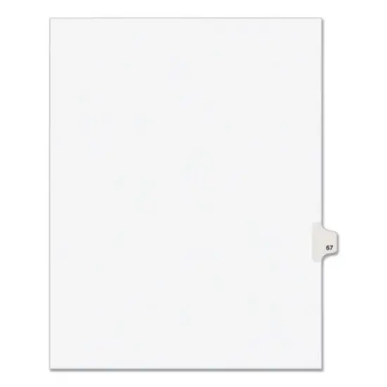 Avery Preprinted Legal Exhibit Side Tab Index Dividers, Avery Style, 10-Tab, 67, 11 x 8.5, White, 25/Pack, (1067) image {6}