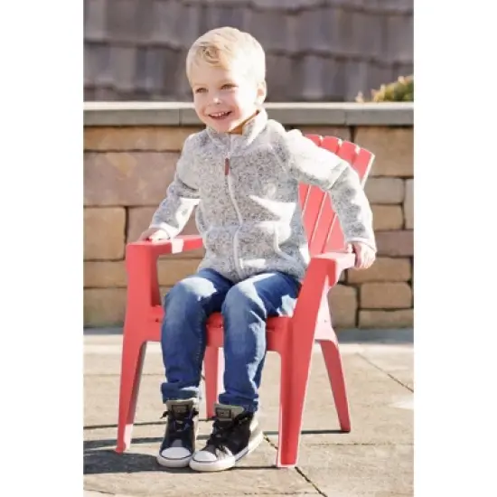 Adams Resin Child-Sized Outdoor Adirondack Stacking Chair, Cherry Red (50lb Capacity) image {2}