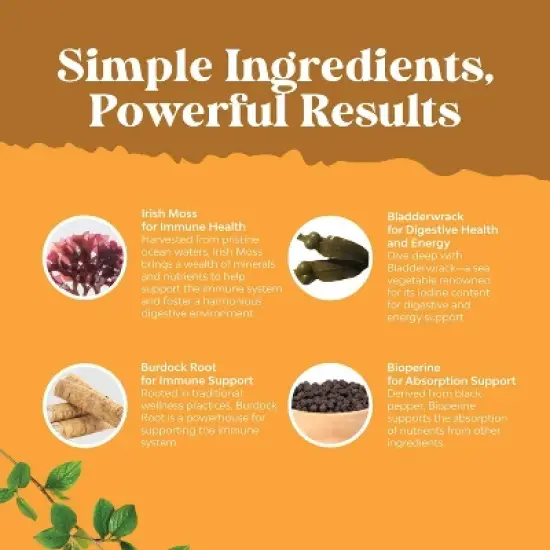 Organic Irish Sea Moss Capsules, Superfood Blend for Immune Support, Heart Health, Fertility, Joint Health & Thyroid Support, Nature's Craft image {3}