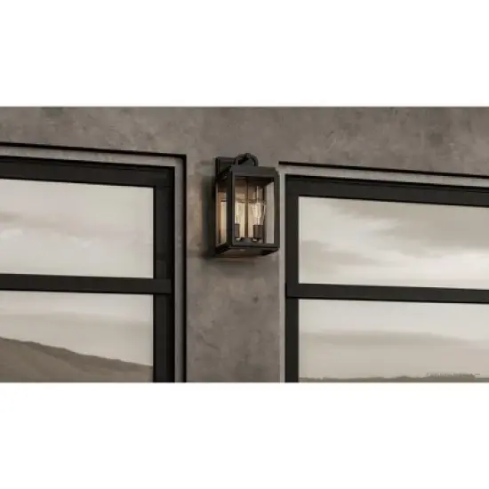 Urban Ambiance Luxury Farmhouse Outdoor Wall Sconce 17''H x 9''W,  Midnight Black Finish,  Macon Collection, UHP1387 image {2}