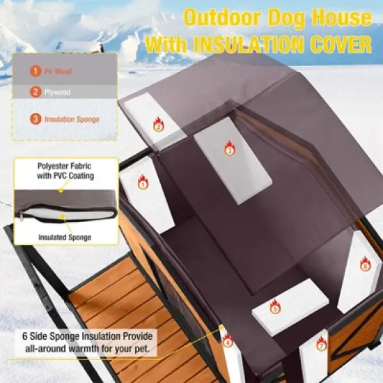 Aivituvin Waterproof Insulated Dog House| Liner Inside-AIR88-IN/89-IN image {8}