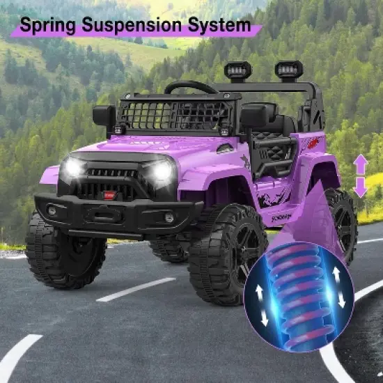 12V Electric Ride Car for Kids with Remote Control,Music Player, Spring Suspension image {4}