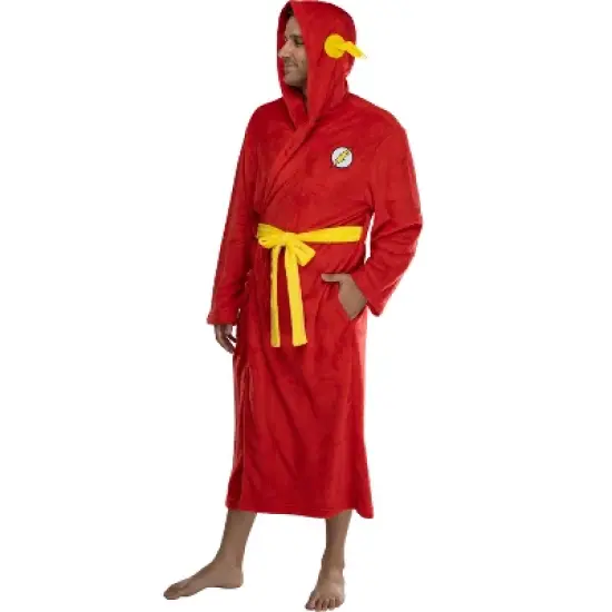 DC Comics Adult Superhero Plush Fleece Hooded Costume Robe image {6}
