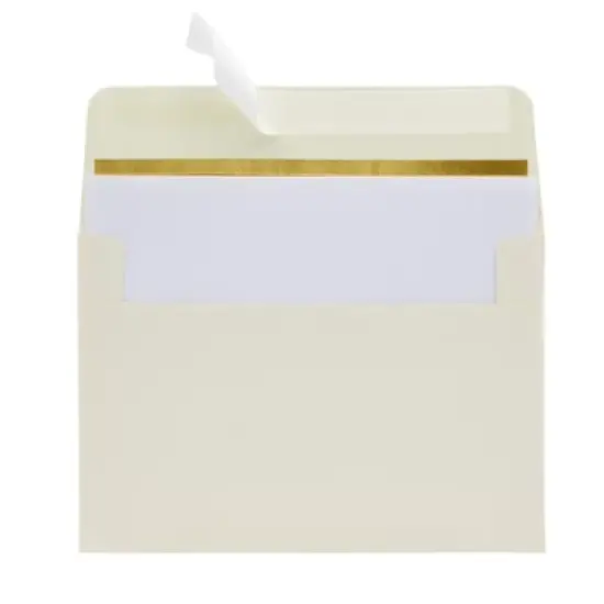 Best Paper Greetings 50 Pack Ivory and Gold Envelopes 4x6, A6 Size for Wedding and Party Invitations, Self Adhesive Peel-and-Stick image {4}