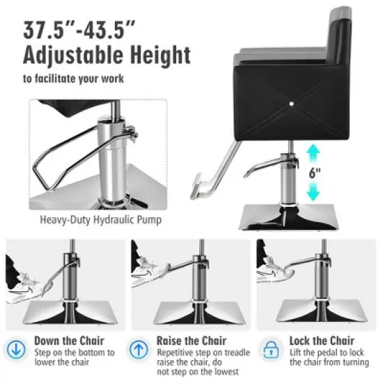 Costway Salon Chair for Hair Stylist Adjustable Swivel Hydraulic Barber Styling Chair image {6}