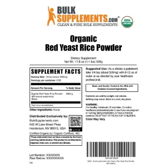 BulkSupplements Organic Red Yeast Rice Powder image {5}