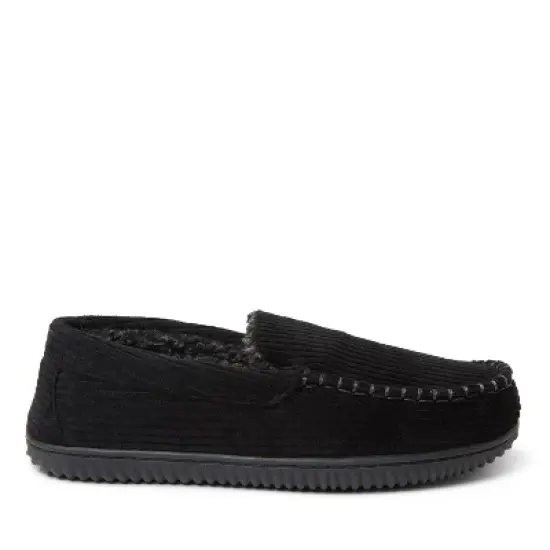 Dearfoams Mens Niles Corduroy Moccasin Slipper image {2}