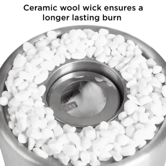 Bio Ethanol Tabletop Fire Pit - Indoor or Outdoor Smokeless Portable Fireplace - Clean Burning Ventless Cylinder with Real Flame by Northwest (Silver) image {4}