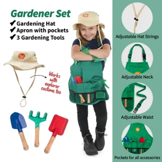 Bintiva Dress Up / Drama Play Trunk Set, Scienctist-Explorer-Gardening image {6}