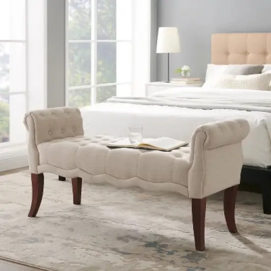 Madison Roll Arm Bench - Linon image {4}